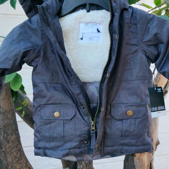 Okie dokie baby boy's jacket size 12M color grey - Picture 3 of 9